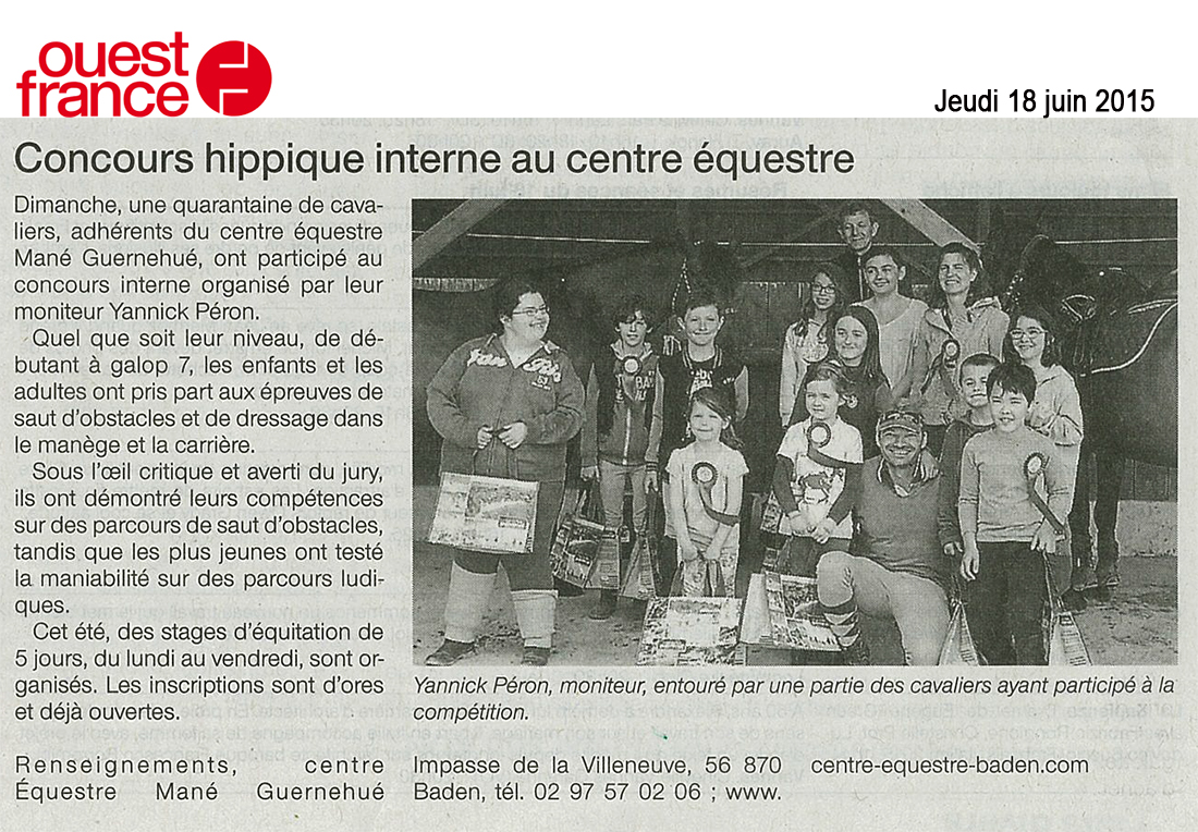 Concours hippique dans Ouest France
