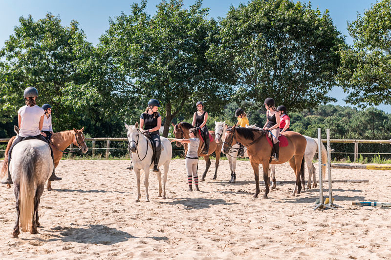 Centre Equestre Mané Guernehué Baden Golfe du Morbihan carrière en sable vue sur le Golfe